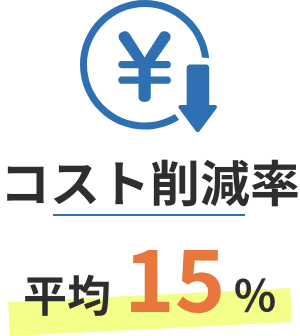 コスト削減率 平均15%